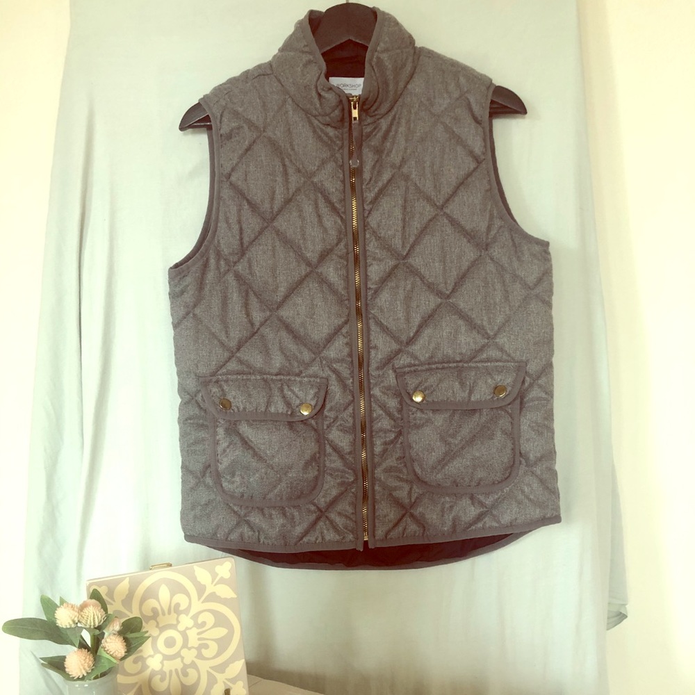 Workshop Republic Gray Zip-Up Puffer Vest